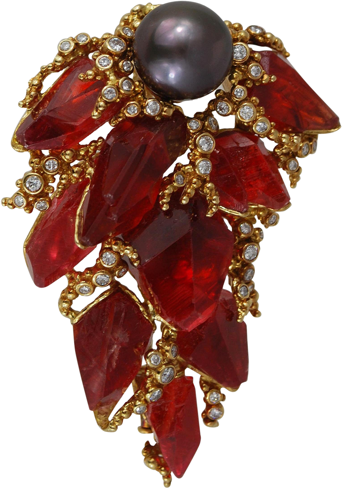 18k Gold Gilbert Albert Meteorite Diamond Tahitian - Pearl (1000x1000), Png Download