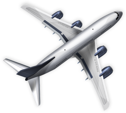 Airplane Up View Png (442x396), Png Download