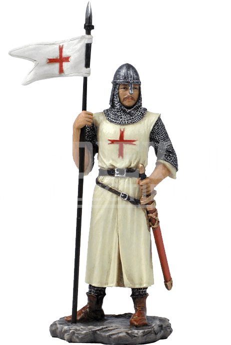 Armored Crusader With Flag In Right Hand Statue - Crusade Armour (733x733), Png Download