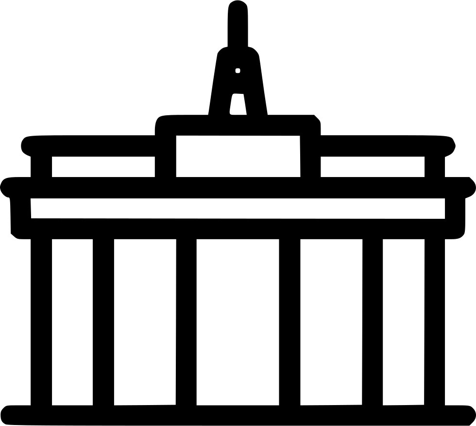 Berlin Brandenburger Tor Germany Comments - Berlin Png Icon White (980x876), Png Download