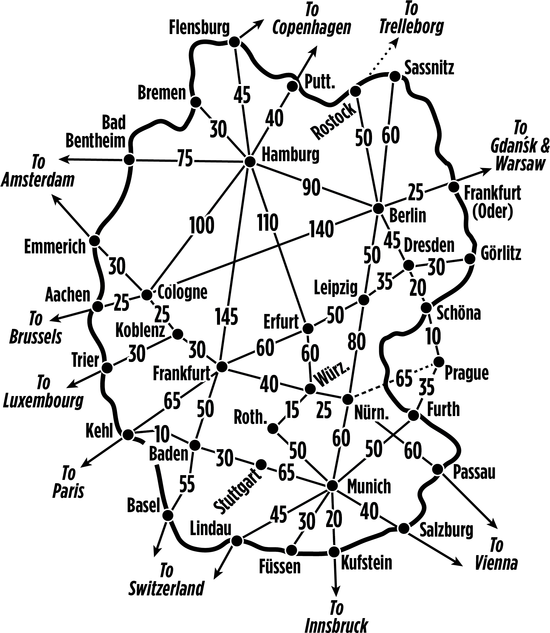 Train Fares - Germany - Map (2000x2221), Png Download
