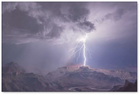 Main Strike Grand Canyon Landscape Canvas - Lightning (480x480), Png Download