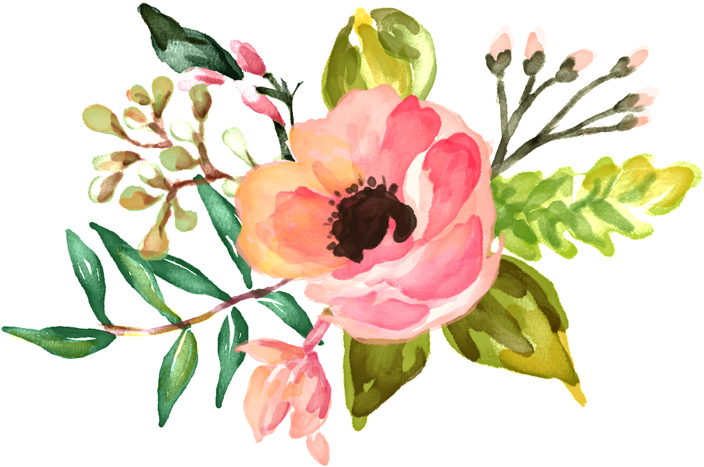 Delicate Watercolor Bouquet Png - Floral Watercolour Desktop Background (1024x732), Png Download