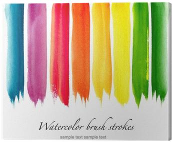 Set Of Colorful Watercolor Brush Strokes Canvas Print - Watercolor Painting (400x400), Png Download