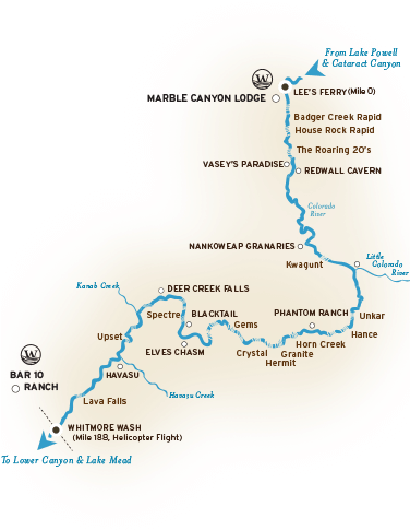 Grand Canyon River Map (375x500), Png Download