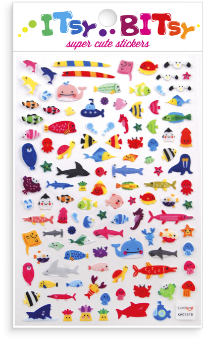 Itsy Bitsy Stickers - Itsy Bitsy Stickers A Little Sea Life (800x800), Png Download