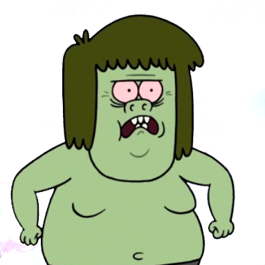Topless Muscle Man - Muscleman From Regular Show (383x384), Png Download