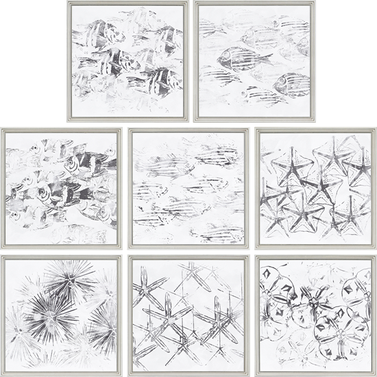 Sea Life Batik Pk/8 - Giclee Print: Sealife Batik V By June Erica Vess : (550x550), Png Download