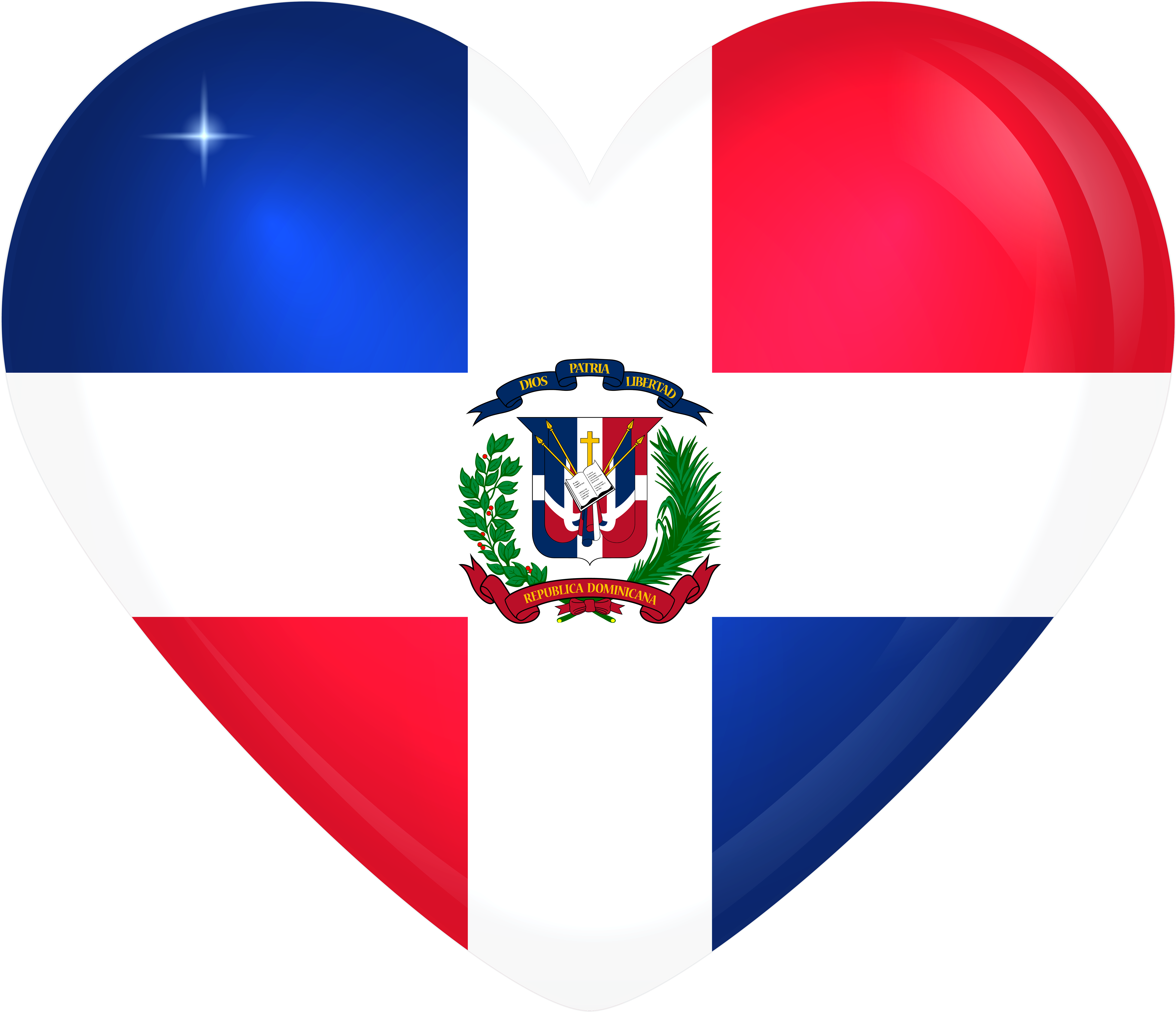 Dominican Republic Flag Heart (6000x5172), Png Download