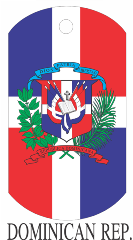 Dominican Republic Dog Tag - Dominican Republic Flag Dog Tags (480x480), Png Download