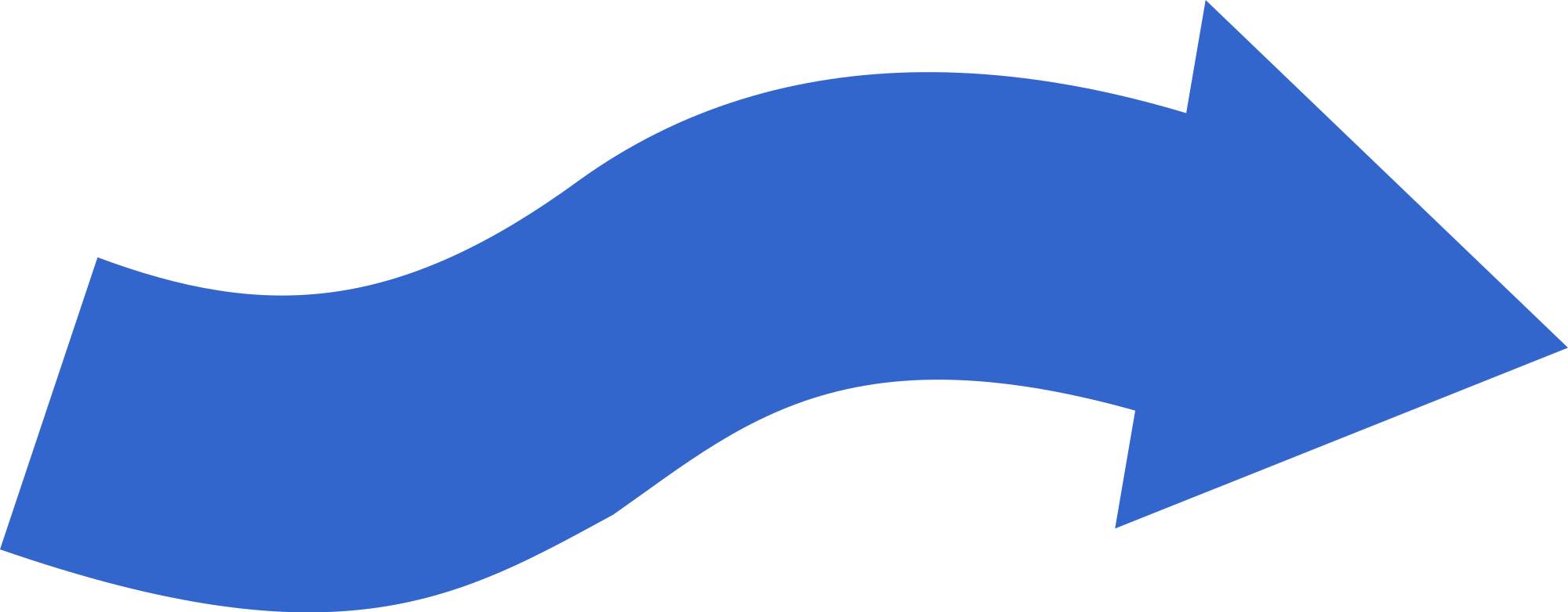 Arrows Svg Wavy - Arrow Move (2000x782), Png Download