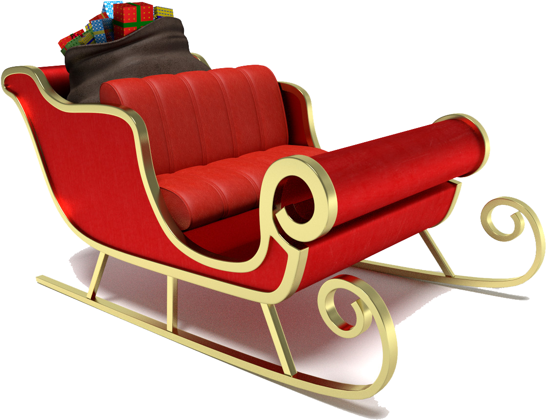 Santa Sleigh Png - Sleigh Png (1200x1200), Png Download