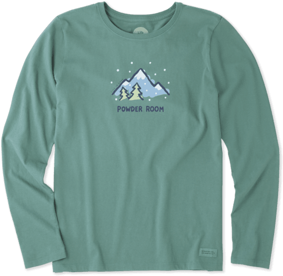 Women's Powder Room Long Sleeve Crusher - T-shirt (570x570), Png Download