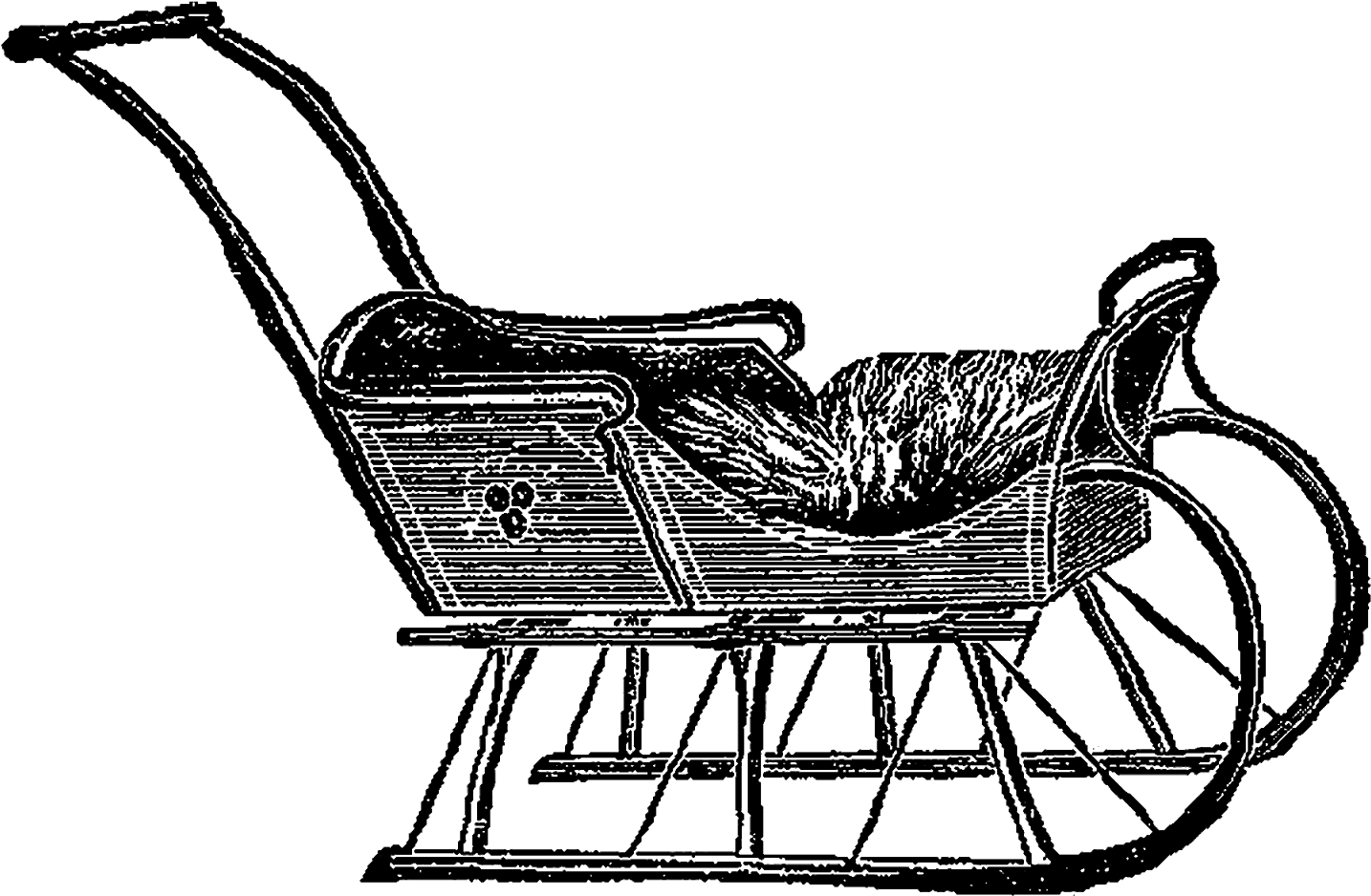 Vintage Wood Cutter Sleigh - Clip Art (1600x1093), Png Download