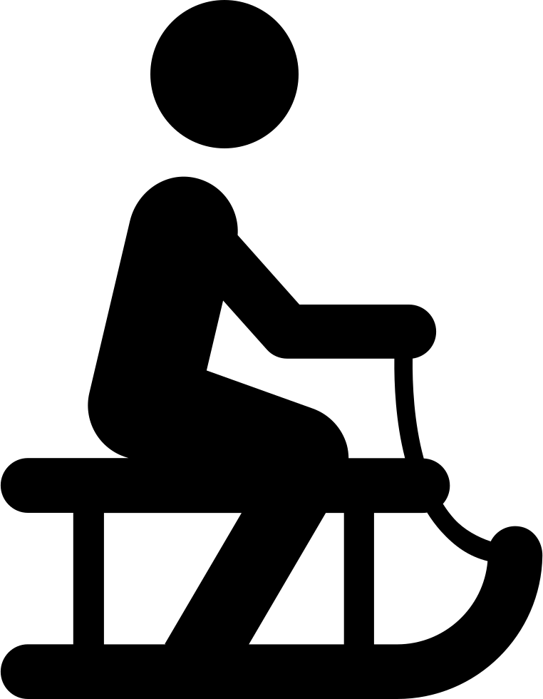 Person Riding On Sleigh Comments - Person Riding A Sled (762x980), Png Download