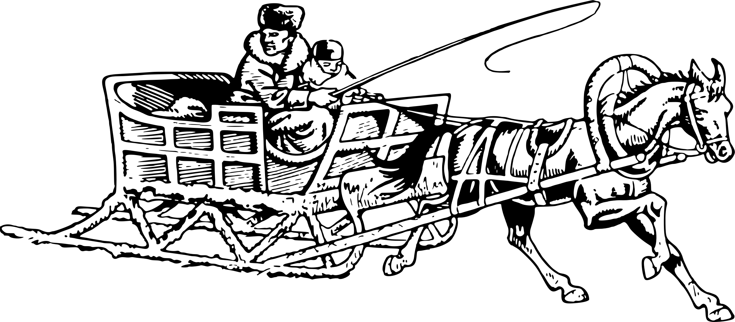 This Free Icons Png Design Of Sleigh 2 (2399x1053), Png Download