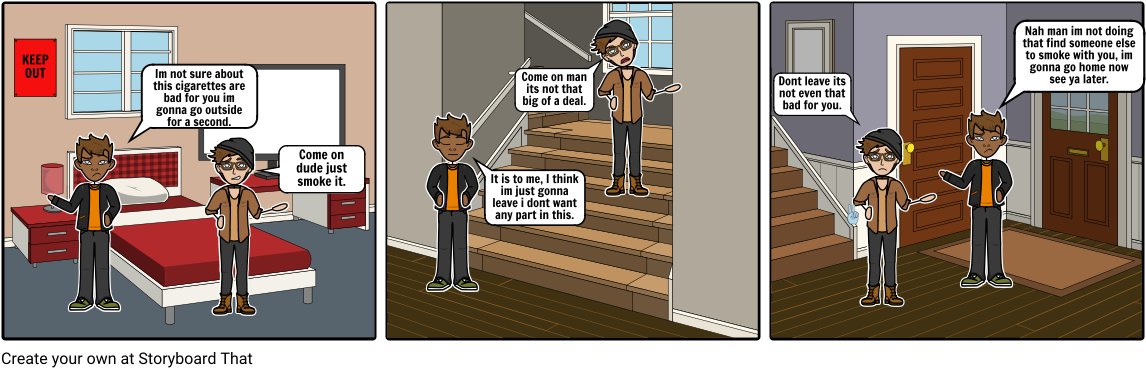 Refusing Cigarettes - Cartoon (1164x385), Png Download