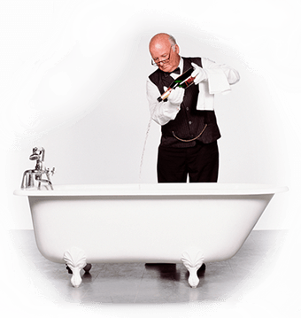 White Glove Service Bathtub - Bathtub Filled With Champagne (340x359), Png Download