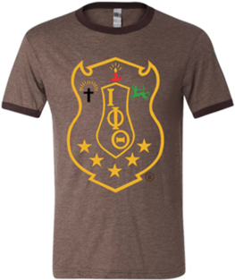 Iota Phi Theta Brown Tri Blend Shield T-shirt - Ringer T-shirt (580x580), Png Download
