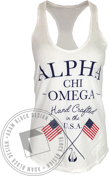 Alpha Chi Omega Hand Crafted Tank - Active Tank (464x585), Png Download
