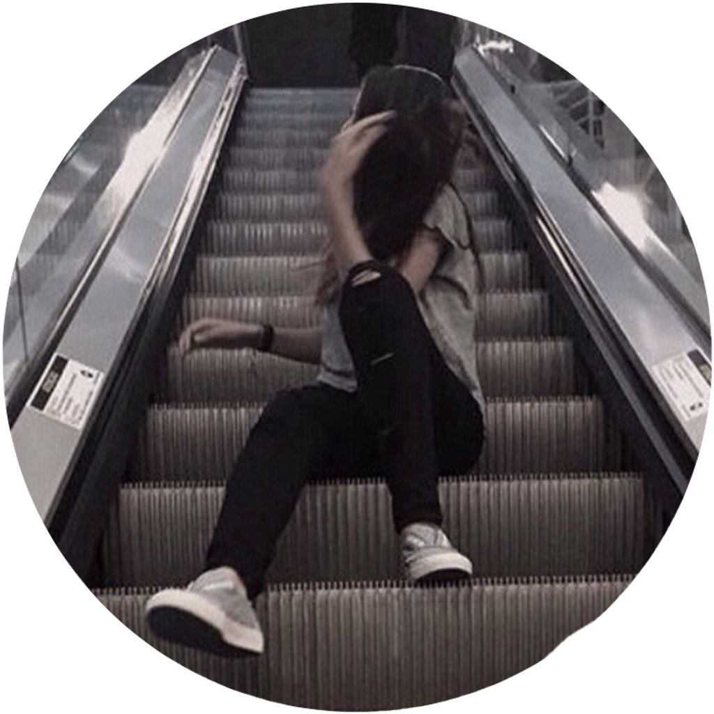 Tumblr Aesthetic Dark Grunge Girl Escalator Circle - Aesthetic Fotos Dark Grunge (1024x1024), Png Download