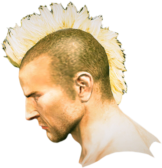 Dead Rising Mohawk Hair 2 Side - Dead Rising Mohawk (576x592), Png Download