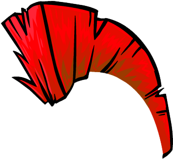 Red Mohawk Club Penguin (370x352), Png Download