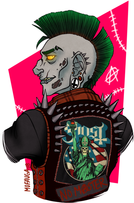 “punk Is Dead - Ghost B.c. Men's Warriors Woven Patch Black (500x701), Png Download