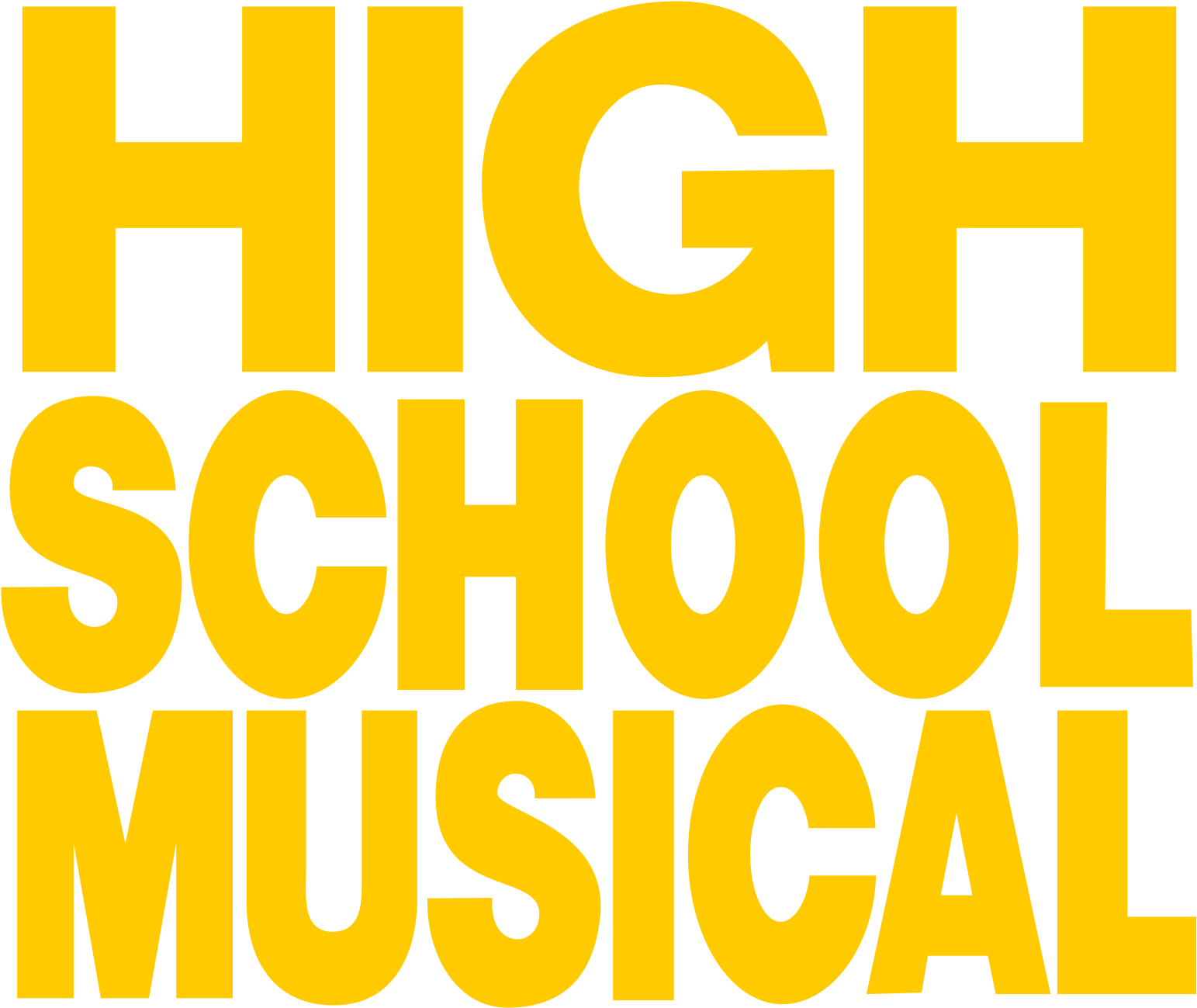 High School Musical Text Logo - High School Musical Title (1580x1333), Png Download