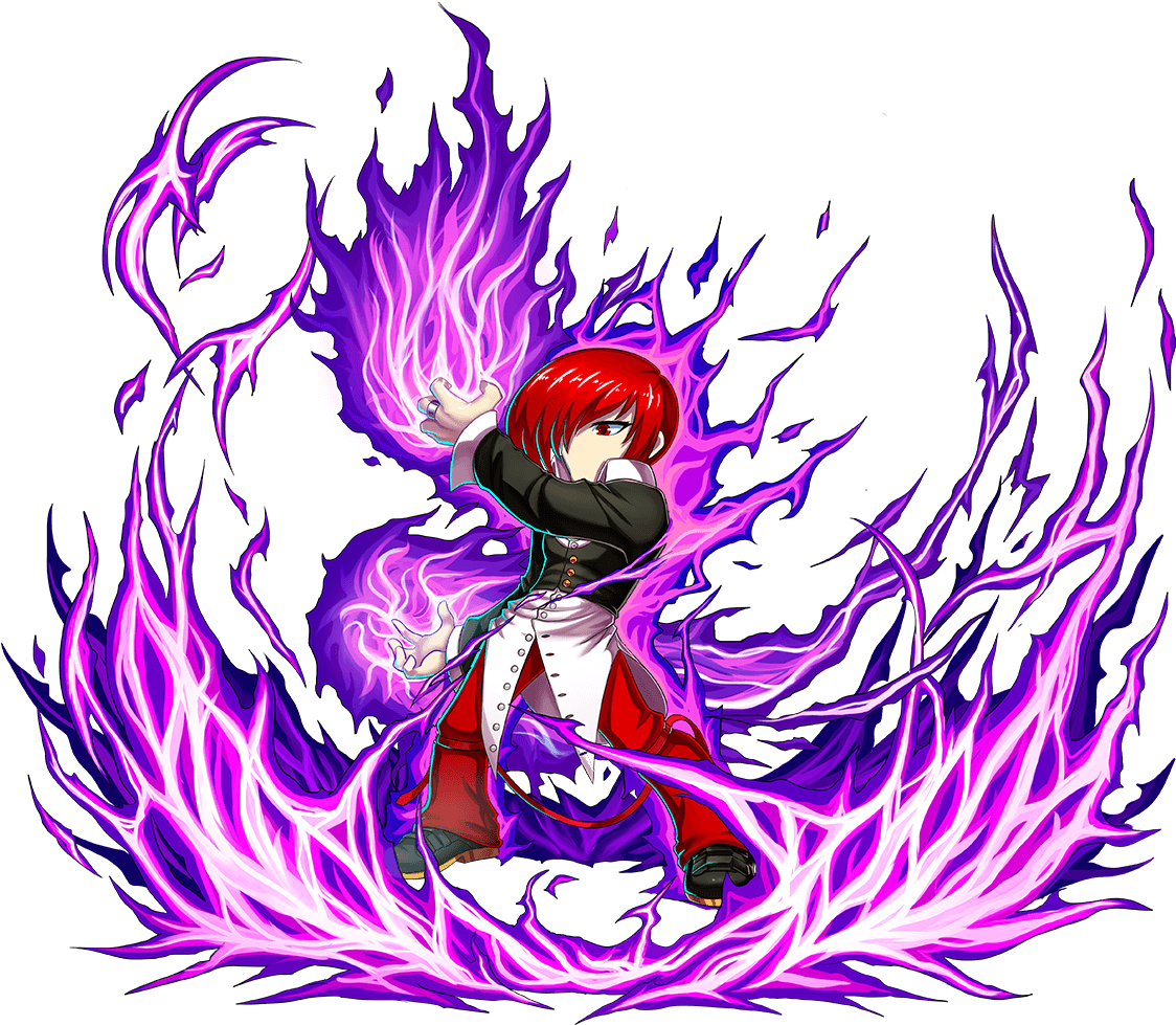 Iori Yagami Brave Frontier Artwork - Brave Frontier King Of Fighters Iori (1153x1008), Png Download