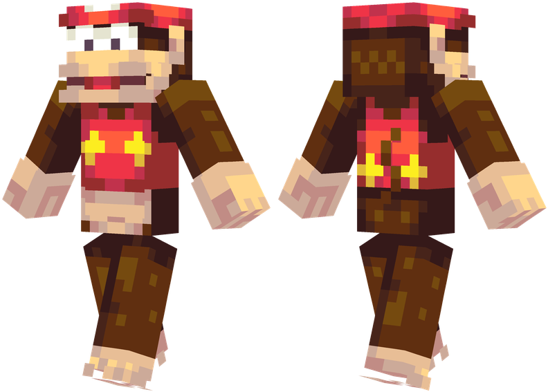 Diddy Kong - Minecraft Diddy Kong Skin (804x576), Png Download
