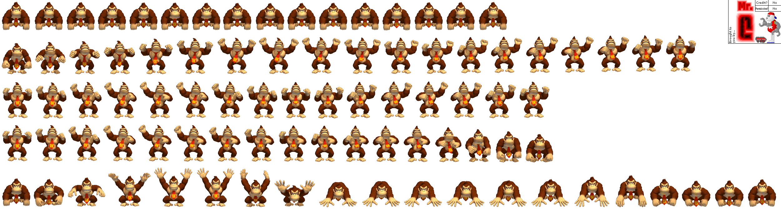 Click For Full Sized Image Donkey Kong - Donkey Kong Sprite Png (2500x670), Png Download