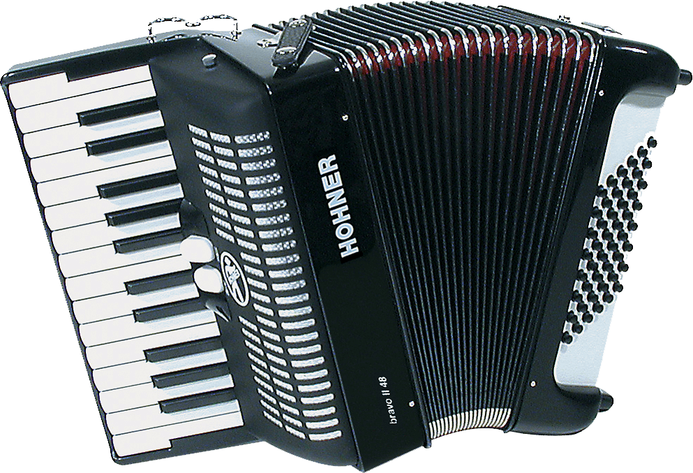 Accordion Black Hohner - Hohner Bravo (993x677), Png Download