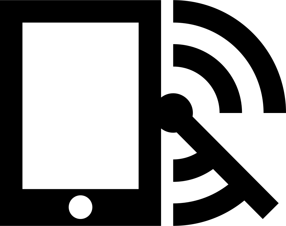Mobile Phone With Radar And Rss Feed Symbol Comments - Icon (980x774), Png Download
