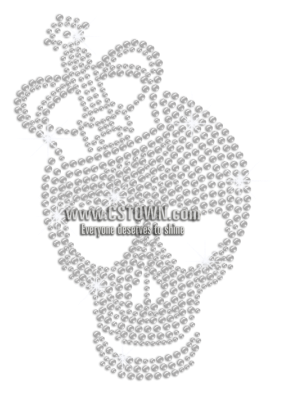 Cute Skull In Love Iron On Bling Transfer - Skull (450x450), Png Download