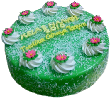 Pandan Layer Cake - Pandan Layer Birthday Cake (400x350), Png Download