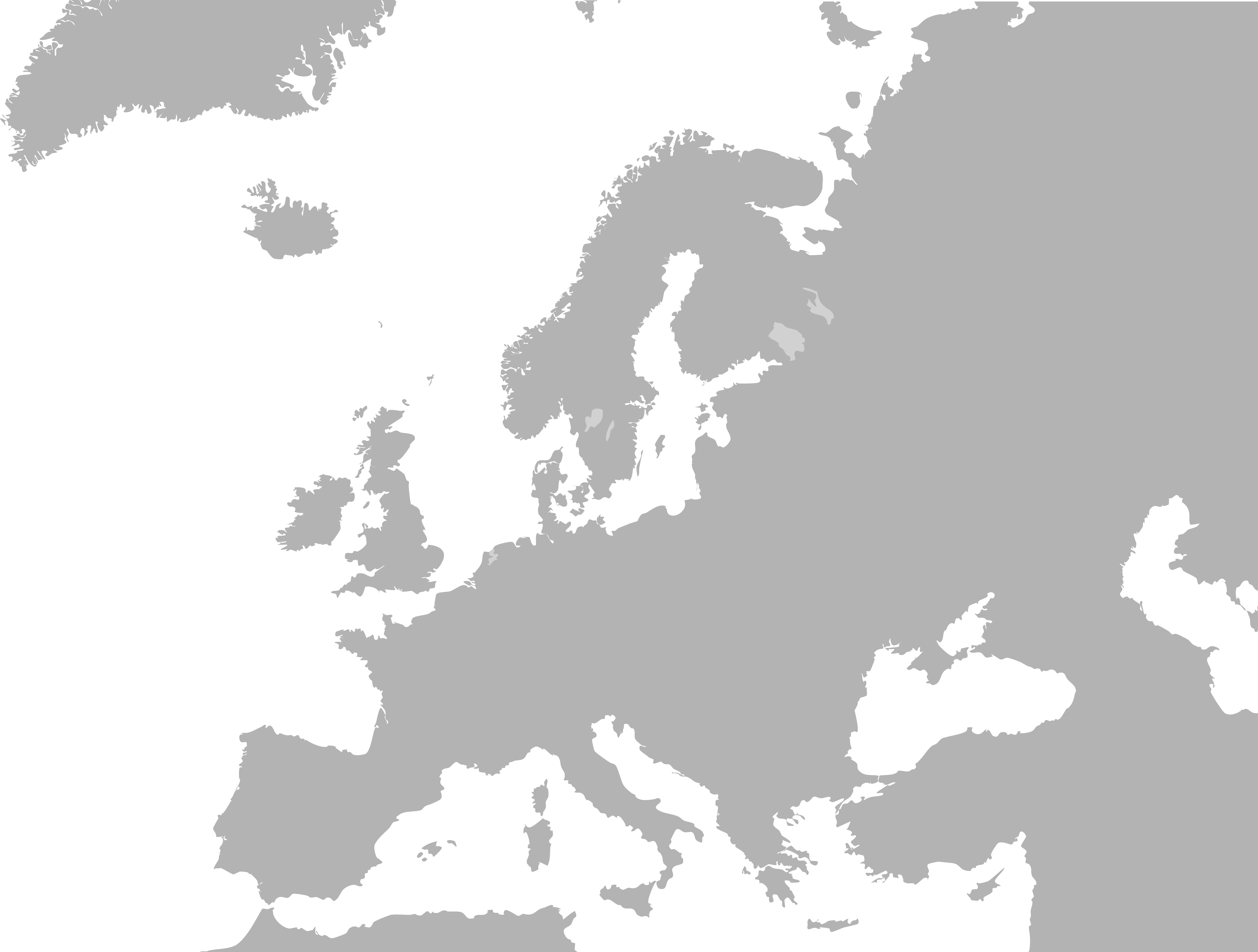 792px-blank Map Europe No Borders - Europe Map Black (792x600), Png Download