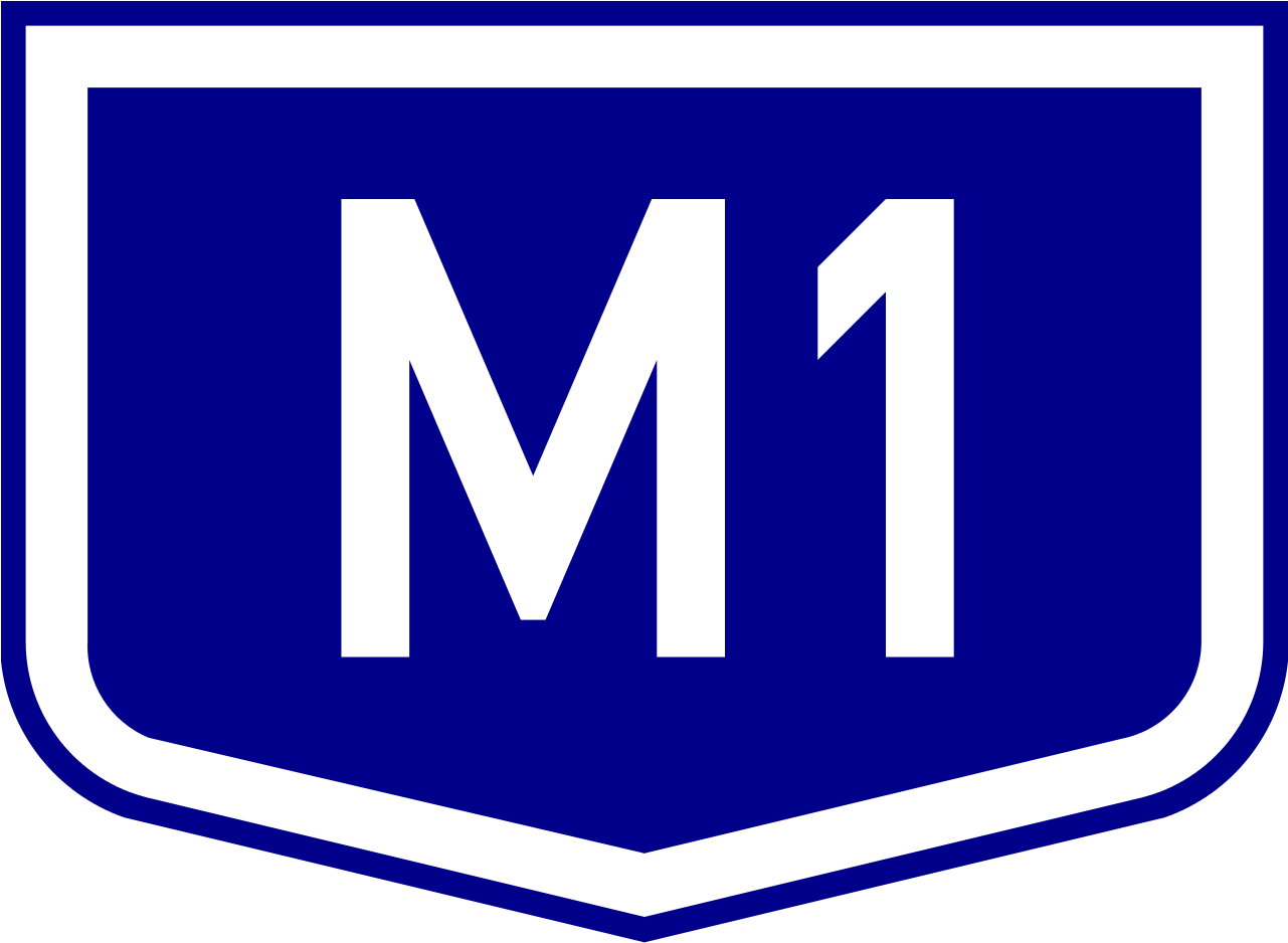 M1 Otszogletu Kek Tabla - M1 Tábla (1280x985), Png Download