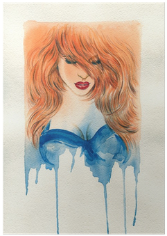 Watercolor Illustration Poster • Pixers® • We Live - 24x16 Art Print:art Print Beautiful Woman. Watercolor (400x400), Png Download