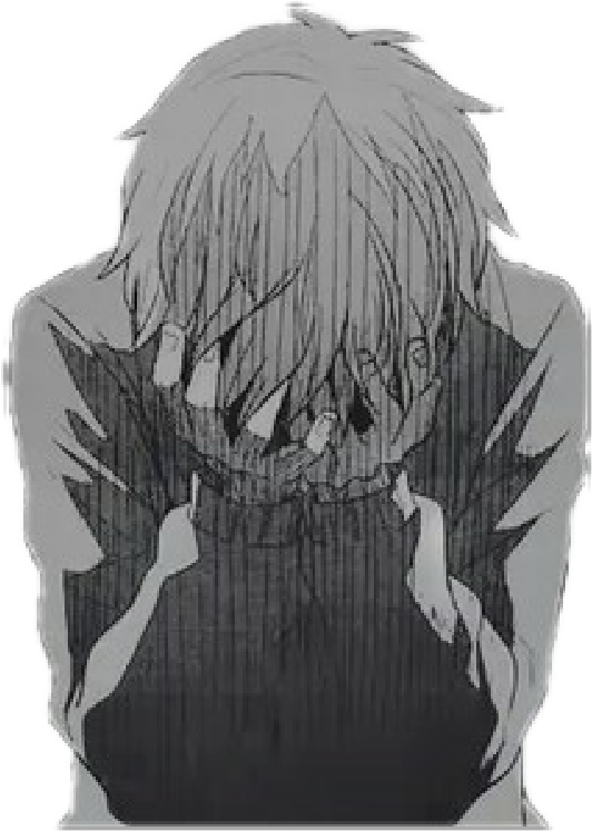 Anime Sticker - Anime Sad Boy (636x892), Png Download