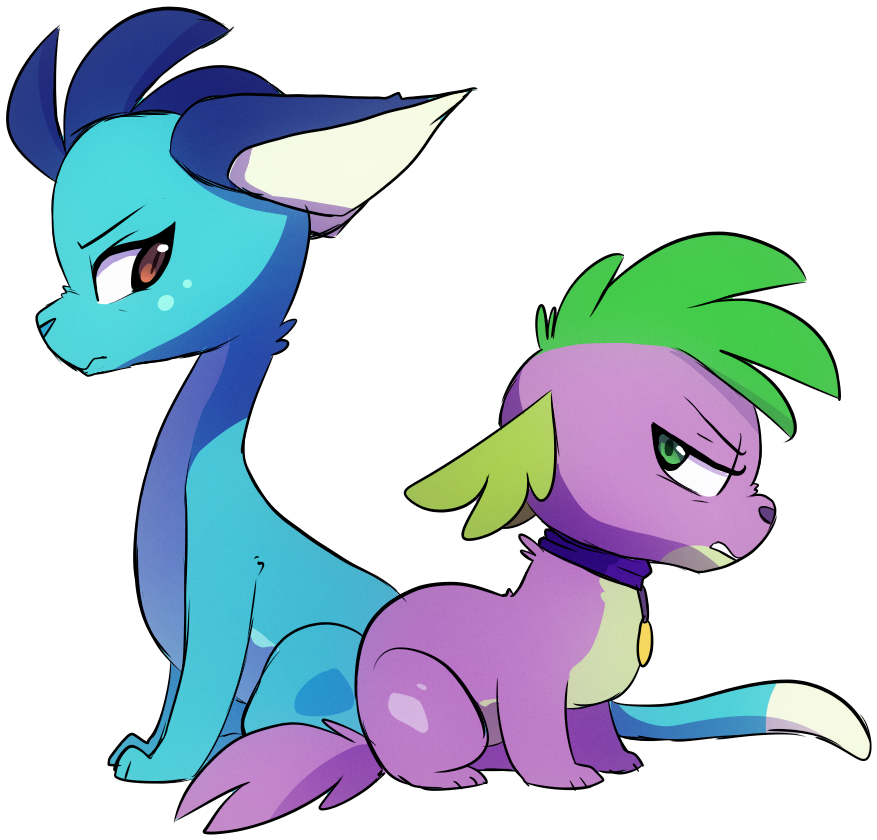 Little-tweenframes, Cat, Catified, Dog, Duo, Ember - Spike And Ember Dogs (1000x1000), Png Download