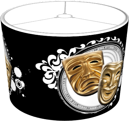 Gold Drama Masks Lampshade - Mug (674x516), Png Download