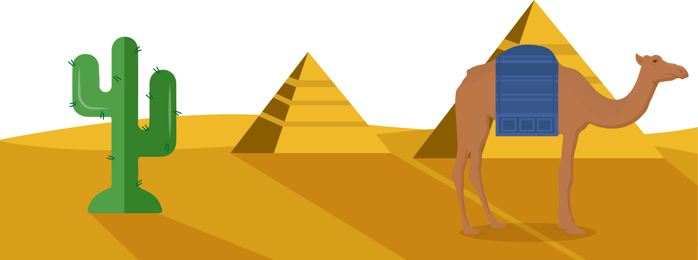 Egyptian Pyramids Cartoon Drawing - Piramides De Egipto Animadas (2905x1082), Png Download
