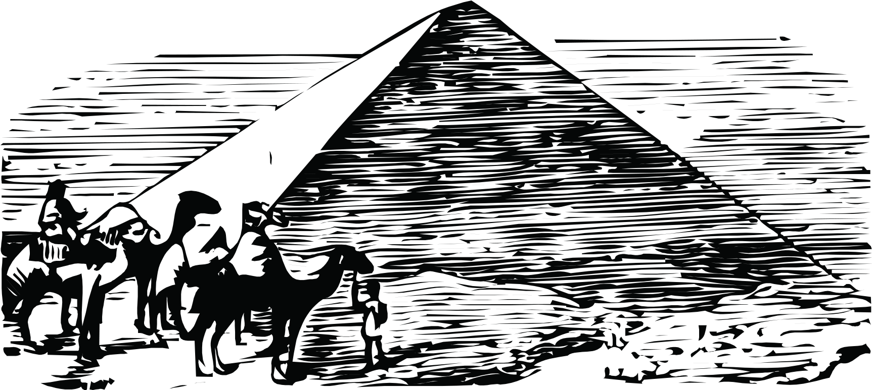 Egyptian Pyramids Black And White Ancient Egypt - Egyptian Pyramids Black And White (1810x963), Png Download
