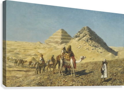 Caravan And Pyramids Canvas Print - Camel Caravan Amid The Pyramids. Egypt (429x310), Png Download