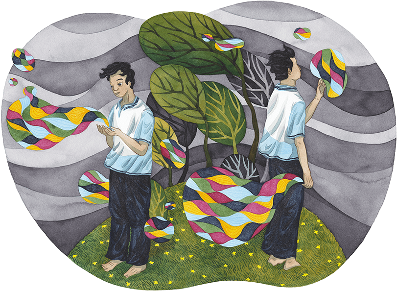 Memories Mar My Mind, Watercolour Ink Coloured Pencil - Reverie (1400x990), Png Download