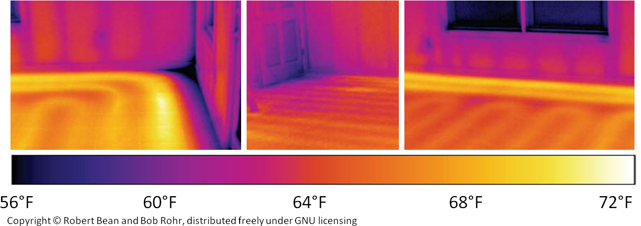 Thermography Low Temperature Radiant Heating - Floor Heating Temperature (1347x466), Png Download
