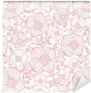 Vector Floral Background Png Vector Red Line Art Flowers - Flower (400x400), Png Download