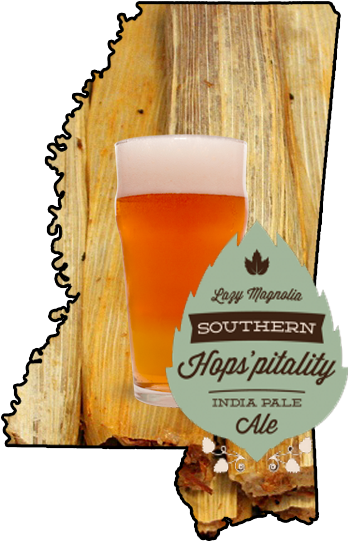 Illustration By Meredith Heil - Lazy Magnolia Brewery Southern Hops'pitality India (357x553), Png Download