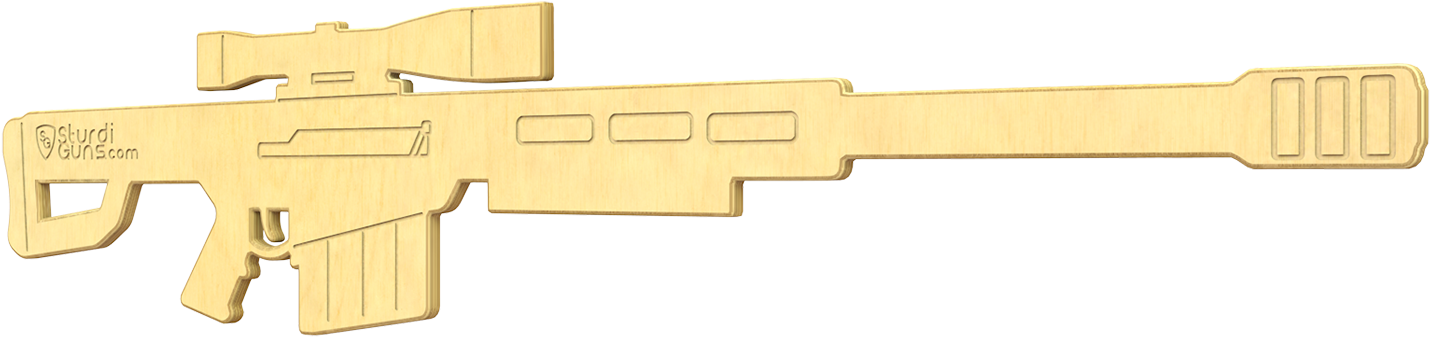 50cal 1 V=1481660378 - Sturdiguns Kids Sniper 50-cal Wooden Toy Gun With Lifetime (1500x1100), Png Download